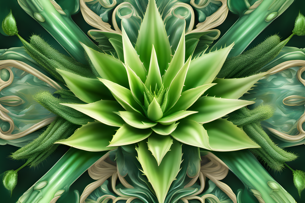 aloe vera, digital art, trending on artstation, hd, in a symbolic and meaningful style, insanely detailed and intricate, hypermaximalist, elegant, ornate, hyper realistic, super detailed
