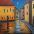 stará žena dává rady o zdraví acrylic painting, award winning art, trending